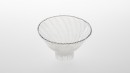 Bol blanc, rythme 4.0823. Dimensions : diameter 135mm, height 85mm. Borosilicate glass. - Laurence Brabant Alain Villechange