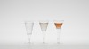 AIR A BOIRE. Conical glasses with a blown leg. <br />Dimensions : For water, wine, apéritif, diameter 75cl, height 165mm.<br /><br />Photographic credit: Xavier Nicostrate. - Laurence Brabant Alain Villechange